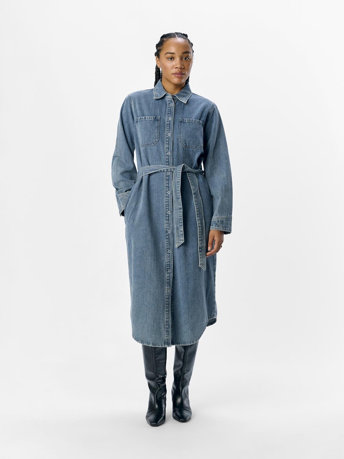 OBJDAYAN Long Dress - Medium Blue Denim - VERO MODA & VILA Bergvik